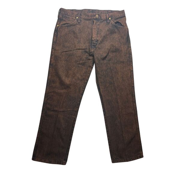 2-56 WRANGLER Mens Jeans 1980s Acid Wash Vintage Brown 36x30 - Picture 1 of 9